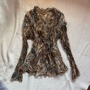 Vintage Zebra Print Women's Top
